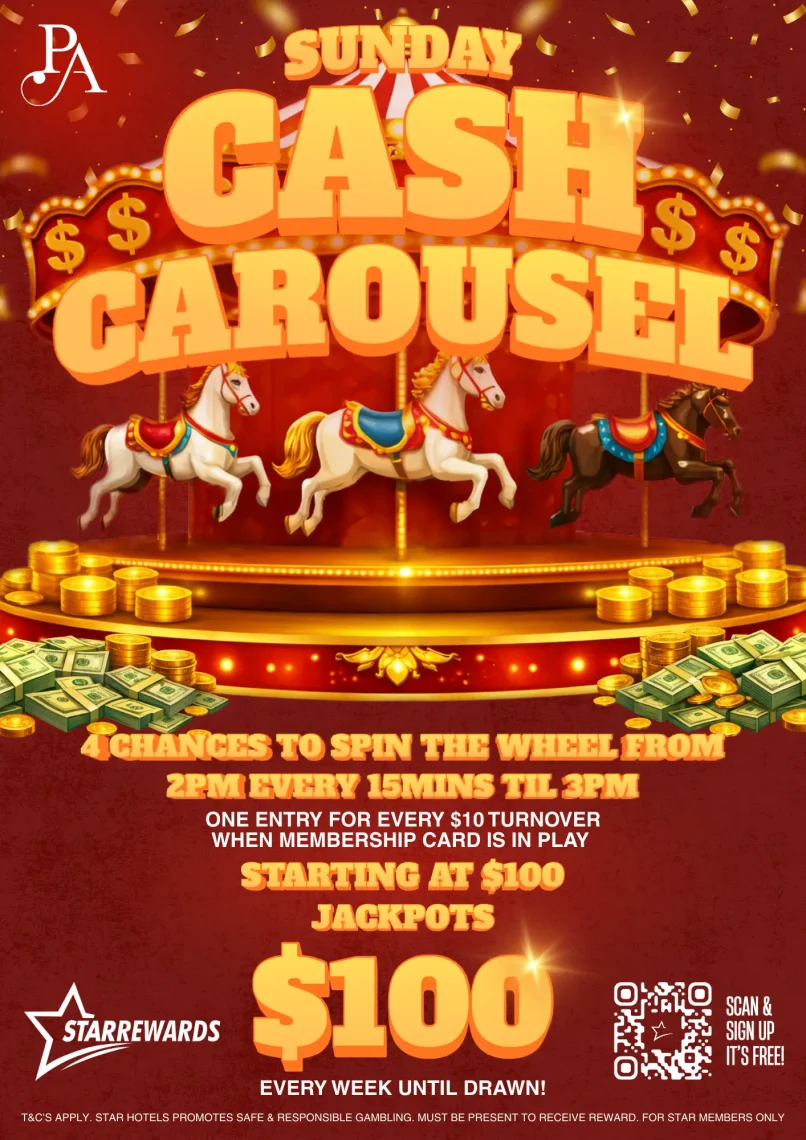 Sunday Cash Carousel at Park Avenue Hotel.